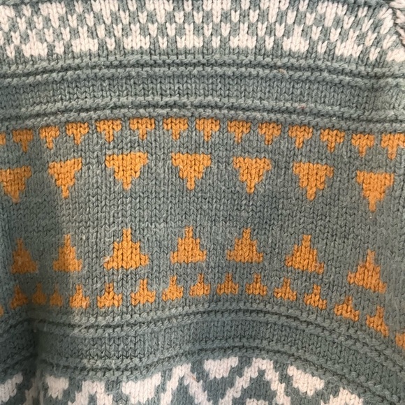 Universal Thread Cozy Green and Orange Patterned Sweater - Trendy Grandpa Style - Picture 3 of 4
